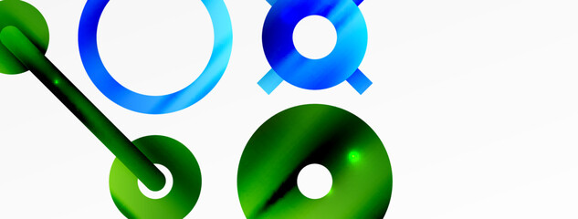 Minimal geometric abstract background. Circle, line and round shapes design. Trendy techno business template for wallpaper, banner, background or landing