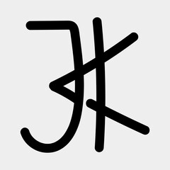 Letter JK simple logo vector creative design