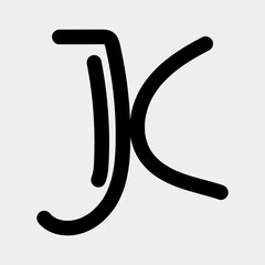 Letter JK simple logo vector creative design