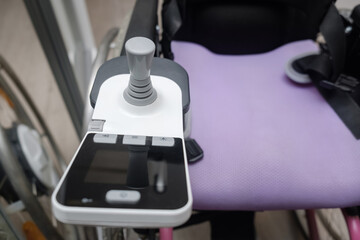 Electric wheelchair for children patient cannot walk use in home or hospital, healthy strong medical concept.	
