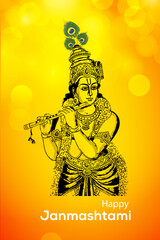 Happy janmashtami lord krishna Vector