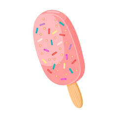 Ice cream illustration. Confectionery and sweet shop. Sweets and cakes flat icon