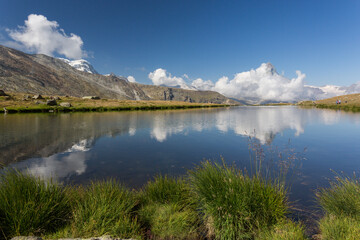 Fototapeta na wymiar Reflet du cervin dans le lac du Stellisee