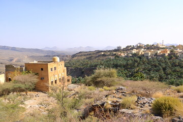Obraz premium View of mountain village Misfat Al Abriyeen in Sultanate of Oman