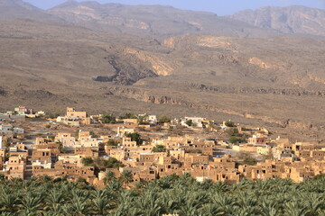 Fototapeta na wymiar View over Al Hamra historic town in Oman, Asia, Arabian Penisula