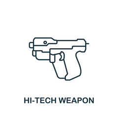 Hi-Tech Weapon icon. Monochrome simple line Future Technology icon for templates, web design and infographics