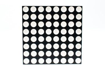8x8 led matrix. Led matrix composition on isolated white background. 