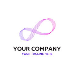 Infinite Limitless Loop Lines Connect Vector Abstract Illustration Logo Icon Design Template Element