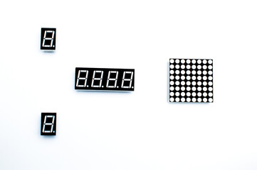 Fototapeta premium 8x8 led matrix. Led matrix composition with digital indicator on isolated white background. 