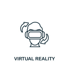 Virtual Reality icon. Monochrome simple line Future Technology icon for templates, web design and infographics