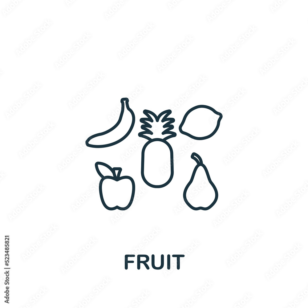 Poster fruit icon. monochrome simple line game element icon for templates, web design and infographics