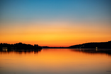 Stockholm, Sweden A Baltic Sea sunrise over the archipelago.