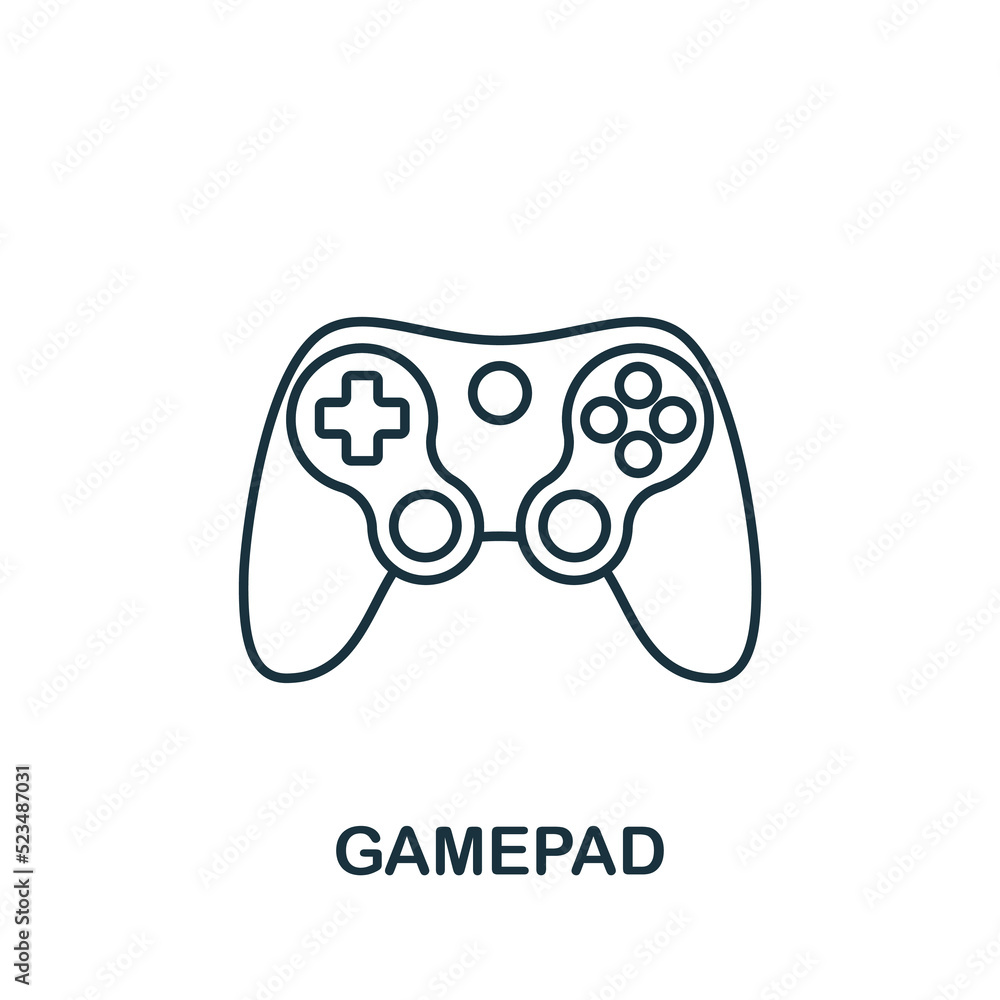 Aufkleber gamepad icon. monochrome simple line game element icon for templates, web design and infographics