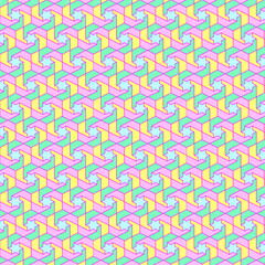 Abstract six-pointed stars and mixed geometric figures pattern in light pastel hues