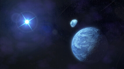 Fototapeta na wymiar Icy Distant Exoplanet