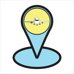 plane locator icon vector design template