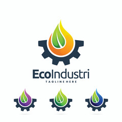 eco fuel logo with gear sign