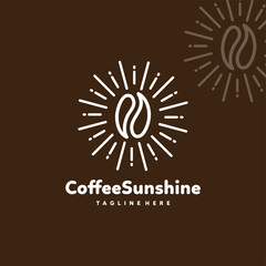 hipster sun coffee logo design