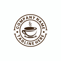 cup badge logo, coffee cup logo badge style