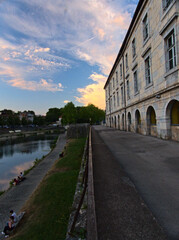 Besançon, August 2022 - Visit the beautiful city of Besançon at dusk with a sunset