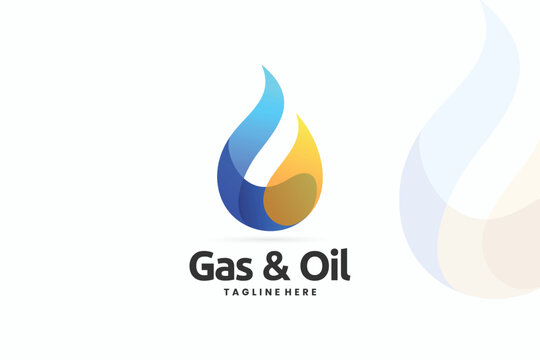 gas and oil vector logo design, oil drop logo, fuel logo