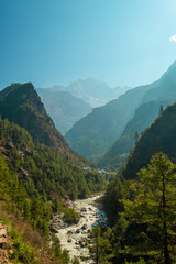 Fototapeta na wymiar River from Everest trek in Nepal