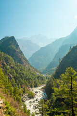 Fototapeta na wymiar River from Everest trek in Nepal