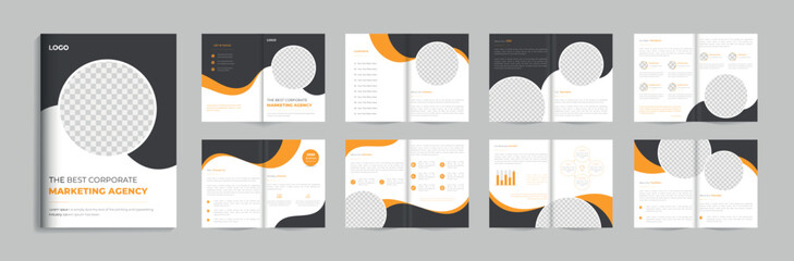 Modern professional corporate business catalogue brochure template or annual report design