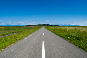 北海道らしい、どこまでも続くまっすぐな路