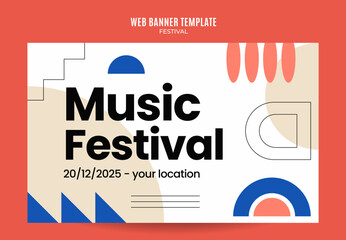 Festival Web Banner for Social Media Poster, banner, space area and background