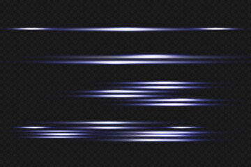 Vector illustration in blue color. Set of light effects. Glare and flash. Bright beams of light. Glowing lines. Vector illustration.Dust. Christmas Flash.