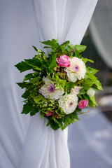 Beautiful flowers in festive decoration