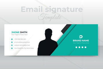 Elegant modern corporate email signature or email footer and social media cover design template