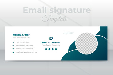 Elegant modern corporate email signature or email footer and social media cover design template