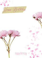 card with pink flowers