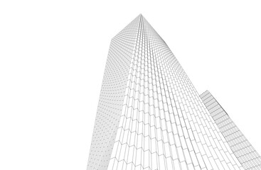 Fototapeta premium Abstract futuristic buildings. Architectural vector drawing
