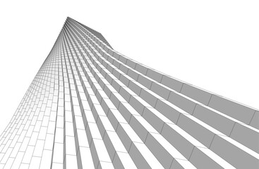 Abstract futuristic buildings. Architectural vector drawing