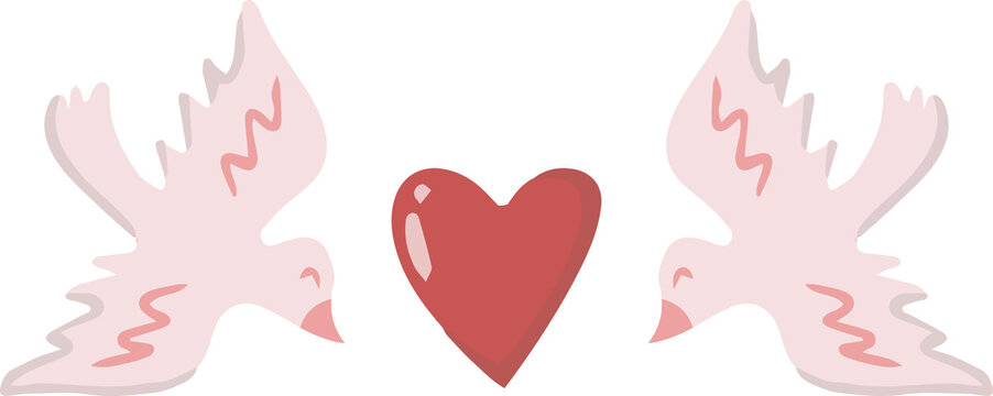 love and valentine illustration on transparent background