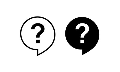 Question mark icon. Help symbol. FAQ sign illustration. Box chat. Design Element Vector, simple