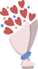love and valentine illustration on transparent background