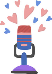 love and valentine illustration on transparent background