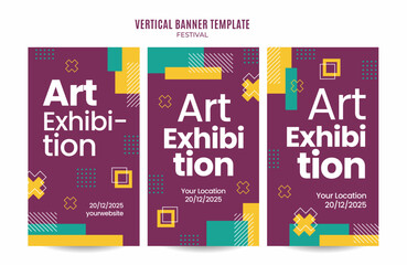 Festival Web Banner for Social Media Vertical Poster, banner, space area and background