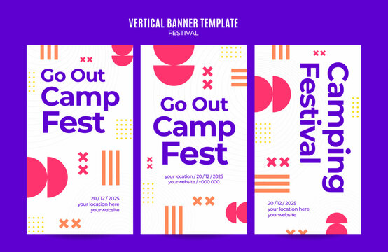 Festival Web Banner for Social Media Vertical Poster, banner, space area and background