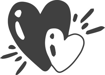 love and valentine illustration on transparent background