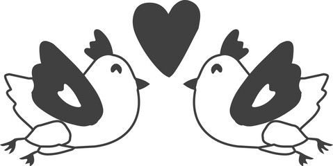 love and valentine illustration on transparent background