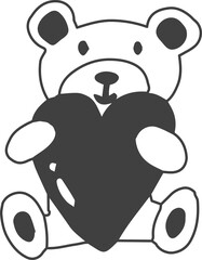 love and valentine illustration on transparent background