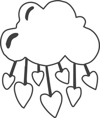 love and valentine illustration on transparent background