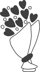 love and valentine illustration on transparent background