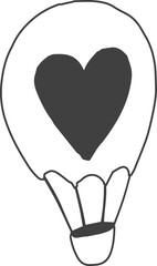 love and valentine illustration on transparent background