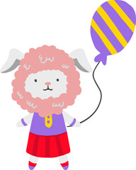 cute rabbit illustration on transparent background